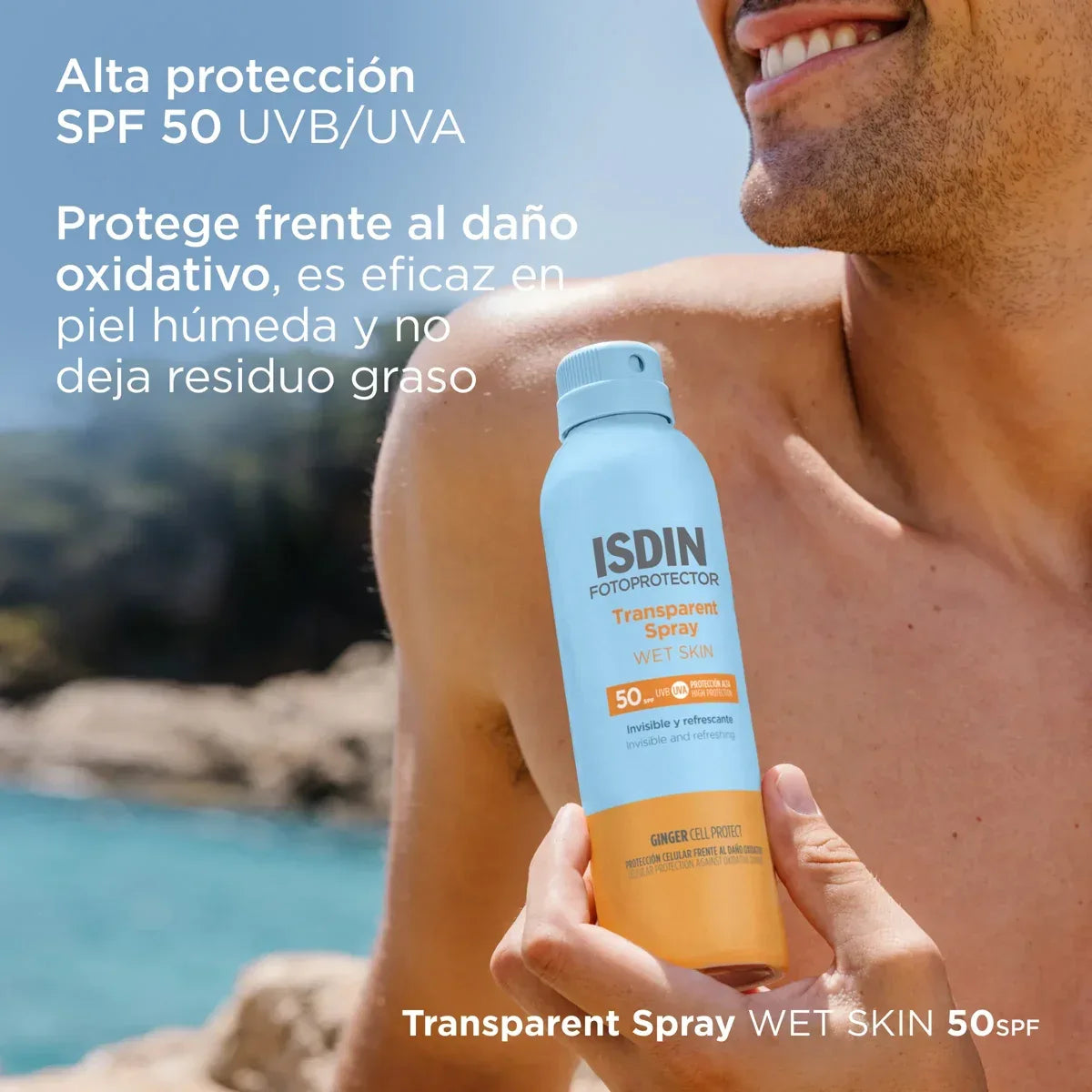 ISDIN | Transparent Spray Wet Skin SPF 50 - 250ml - InternationalCosmetic