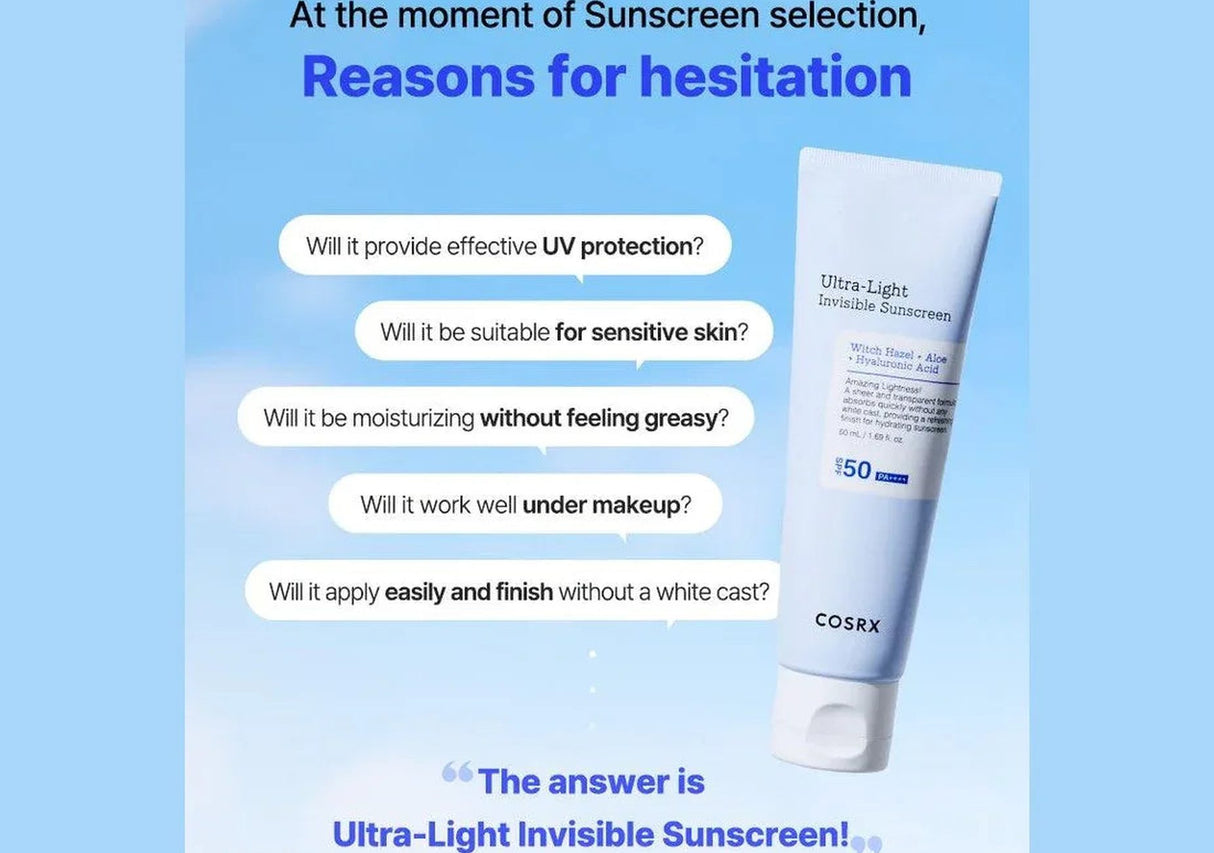 COSRX | Ultra-Light Invisible Sunscreen SPF50 - 50ml