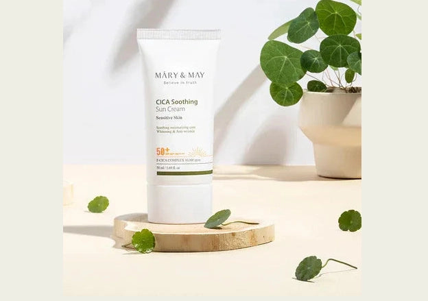 MARY & MAY | Vegan Cica Soothing Sun Cream SPF50+ - InternationalCosmetic