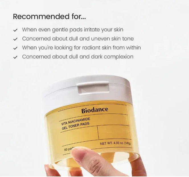 BIODANCE | Vita Niacinamide Gel Toner Pads - 60ud - InternationalCosmetic