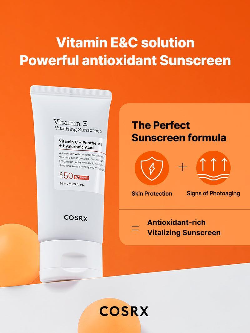COSRX | Vitamin E Vitalizing Sunscreen Protector Solar SPF50+