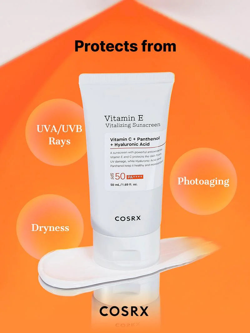 COSRX | Vitamin E Vitalizing Sunscreen Protector Solar SPF50+