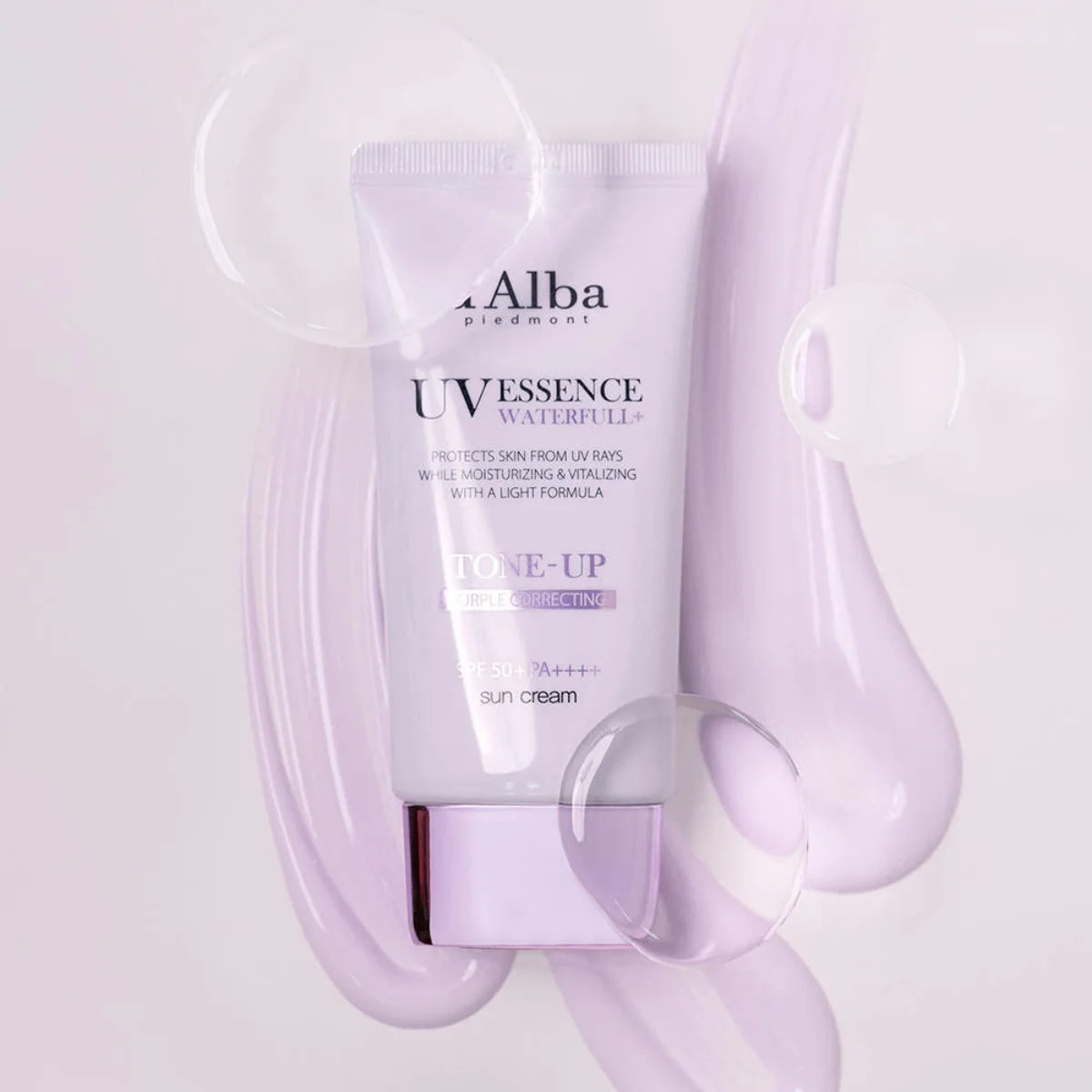 D'ALBA | UV Essence Waterfull Tone-Up Purple Correcting Sun Cream SPF50+ PA++++ Purple - 50 ml