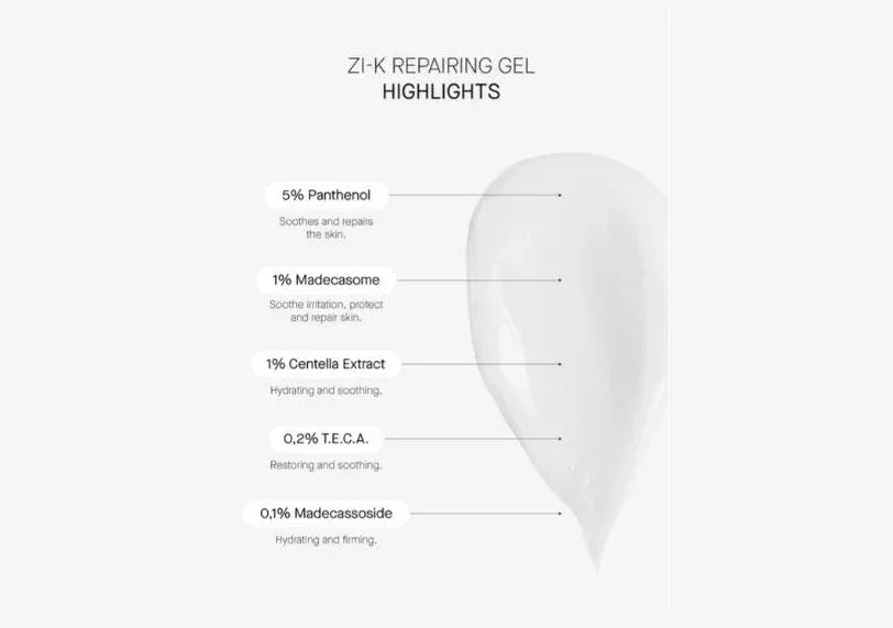 TRANSPARENT LAB | Zi‑K® Cica Repairing Gel - 100ml - InternationalCosmetic