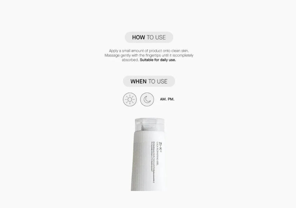 TRANSPARENT LAB | Zi‑K® Cica Repairing Gel - 100ml - InternationalCosmetic