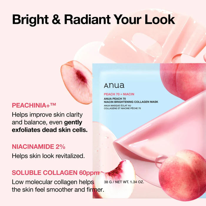 ANUA | Peach 70 Niacin Brightening Collagen Mask