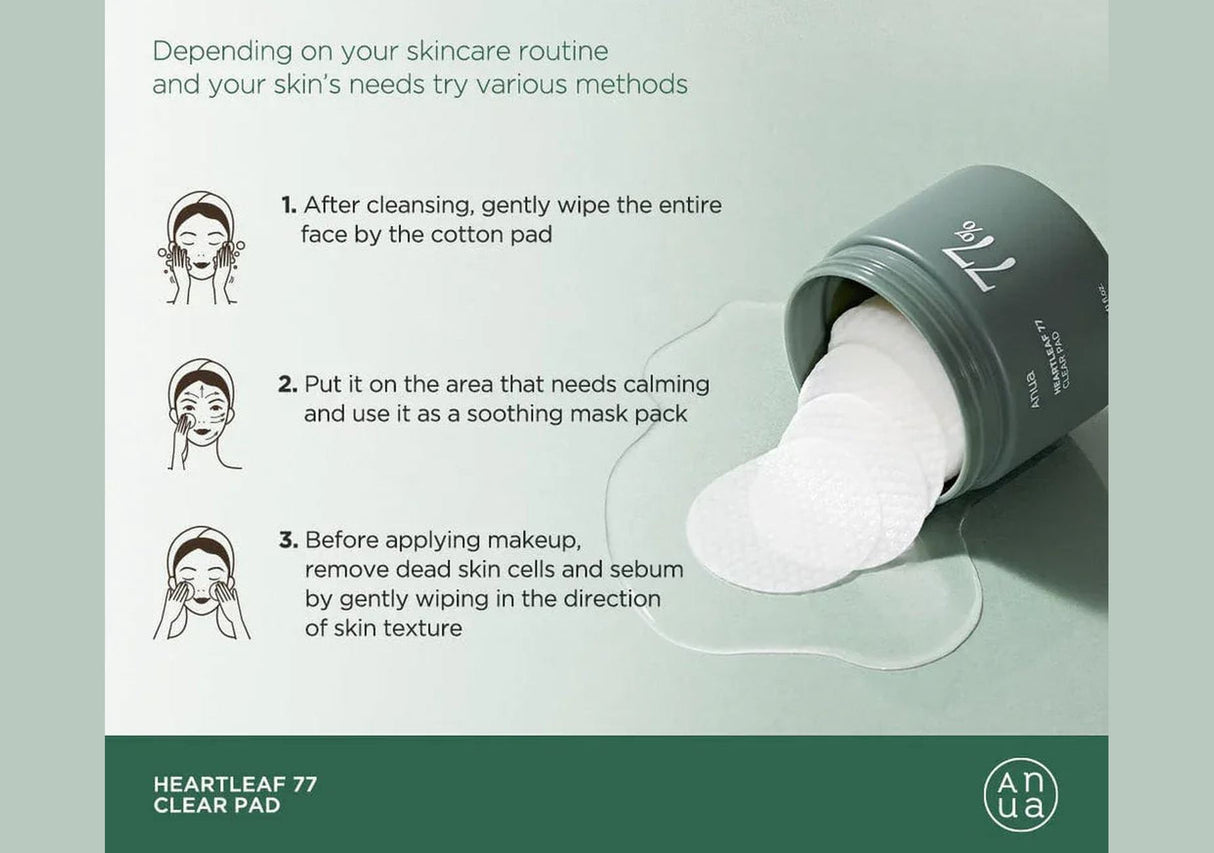 ANUA | Heartleaf 77% Toner Clear Pad - 70ud