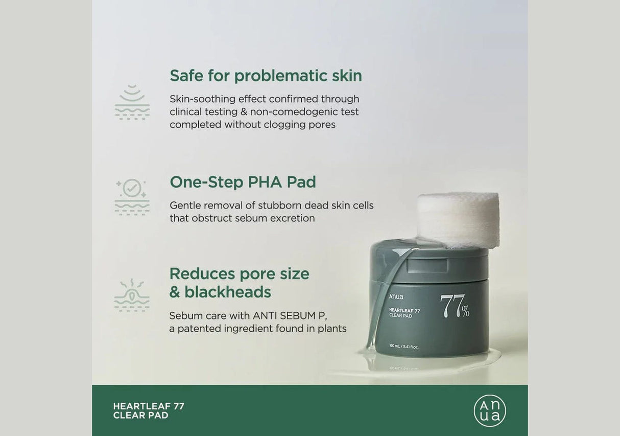 ANUA | Heartleaf 77% Toner Clear Pad - 70ud