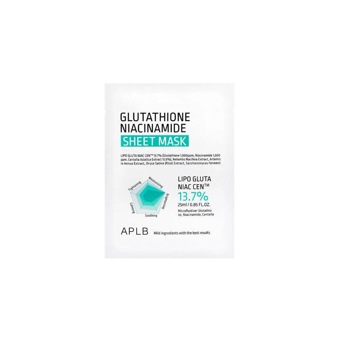 APLB | Glutathione Niacinamide Sheet Mask - 1ud