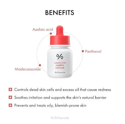 DR. CEURACLE | Azelaic 10 & Madeca Ampoule - 30ml - InternationalCosmetic