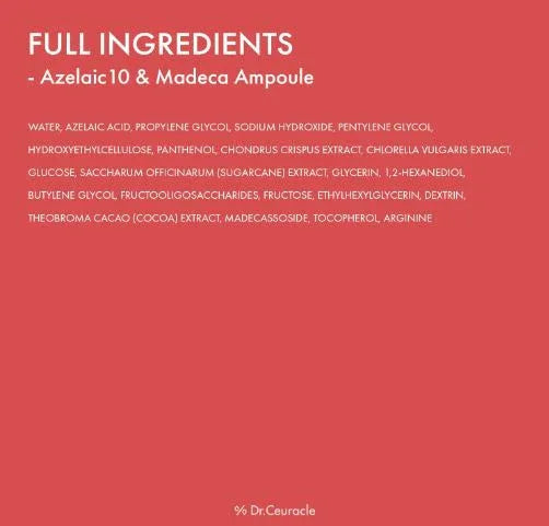 DR. CEURACLE | Azelaic 10 & Madeca Ampoule - 30ml - InternationalCosmetic