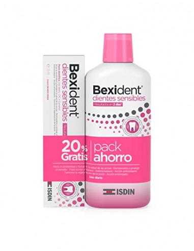 ISDIN | Bexident® Dientes Sensibles Pack Colutorio - 500ml + Pasta 75ml