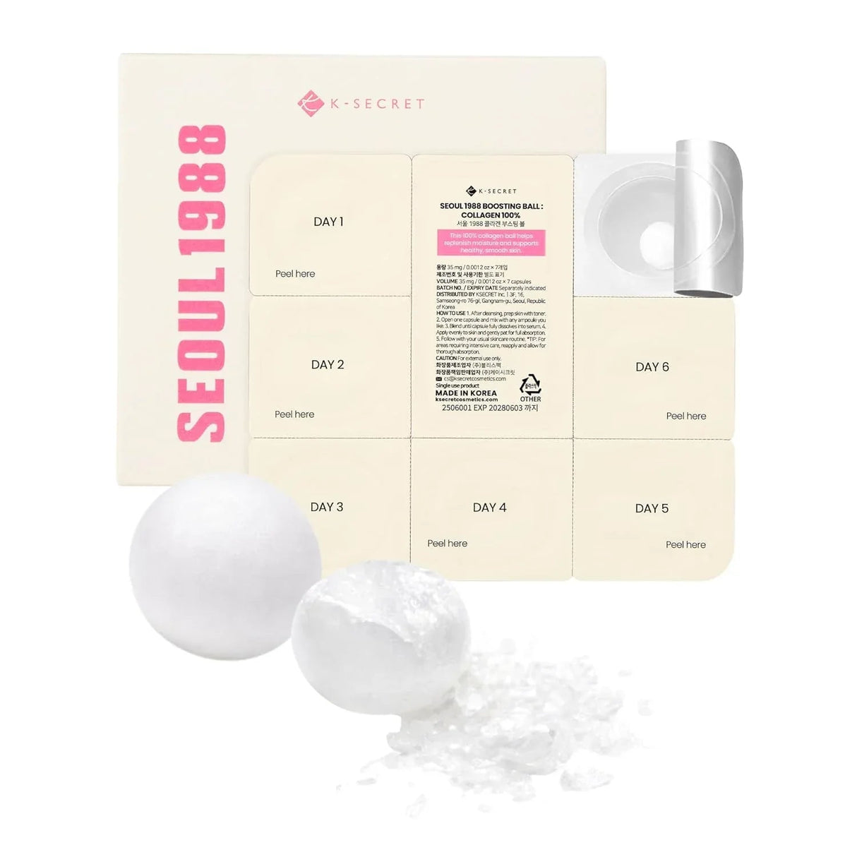 K-SECRET | Seoul 1988 Boosting Ball: Collagen 100% - 35mg - InternationalCosmetic