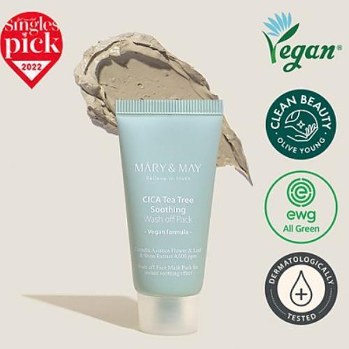 MARY & MAY | Cica Tea Tree Soothing Wash-Off Pack - InternationalCosmetic