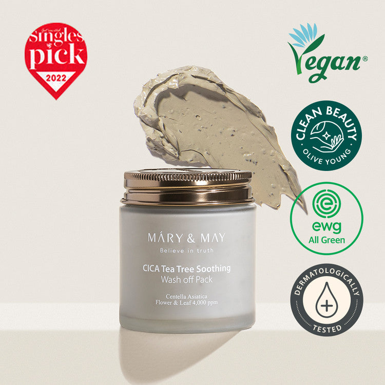 MARY & MAY | Cica Tea Tree Soothing Wash-Off Pack