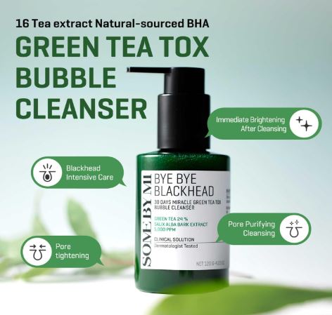 SOME BY MI | Bye Bye Blackhead 30 Days Miracle Green Tea Tox Bubble Cleanser - 120ml