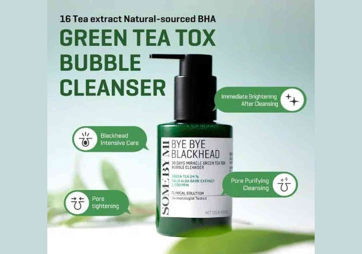 SOME BY MI | Bye Bye Blackhead 30 Days Miracle Green Tea Tox Bubble Cleanser - 120ml