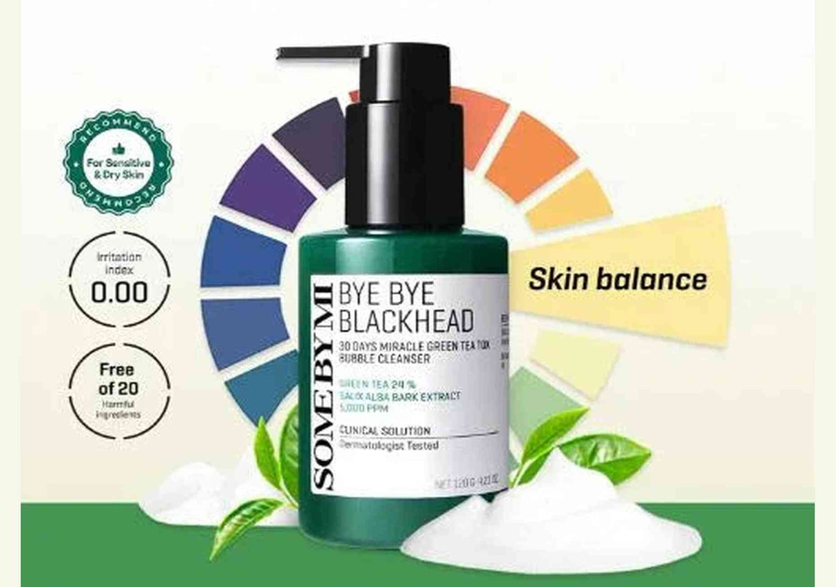 SOME BY MI | Bye Bye Blackhead 30 Days Miracle Green Tea Tox Bubble Cleanser - 120ml