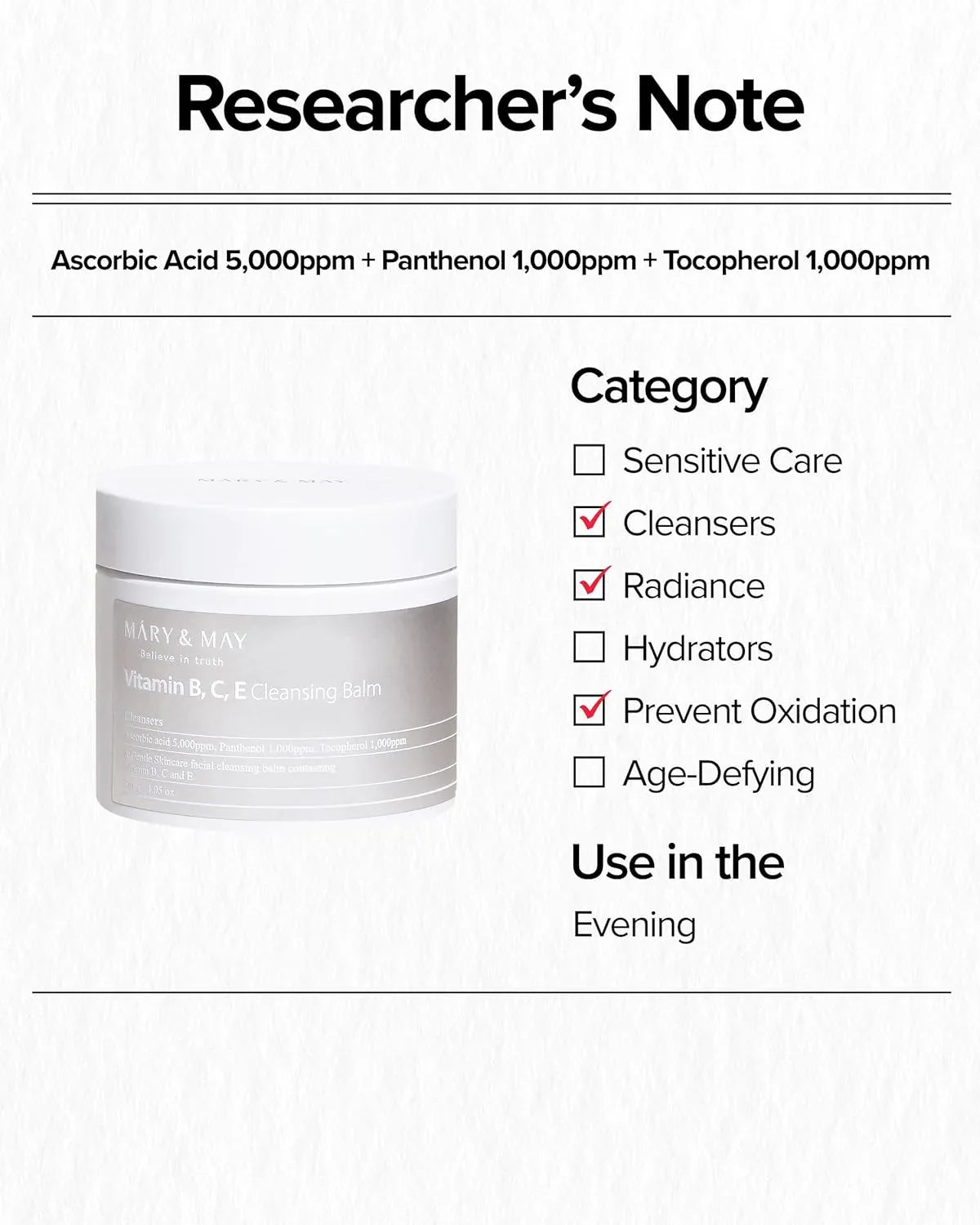 MARY & MAY | Vitamin B C E Cleansing Balm - 120 ml - InternationalCosmetic