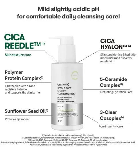 VT COSMETICS | Reedle Shot Synergy Cleansing Milk - 200ml - InternationalCosmetic