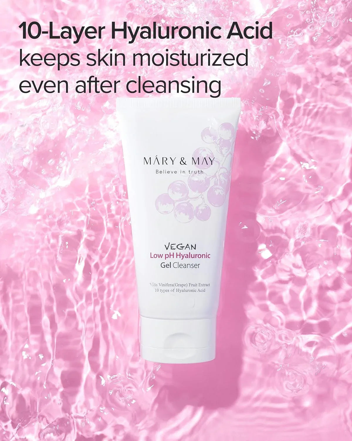 MARY & MAY | Vegan Low pH Hyaluronic Gel Cleanser - 150 ml - InternationalCosmetic