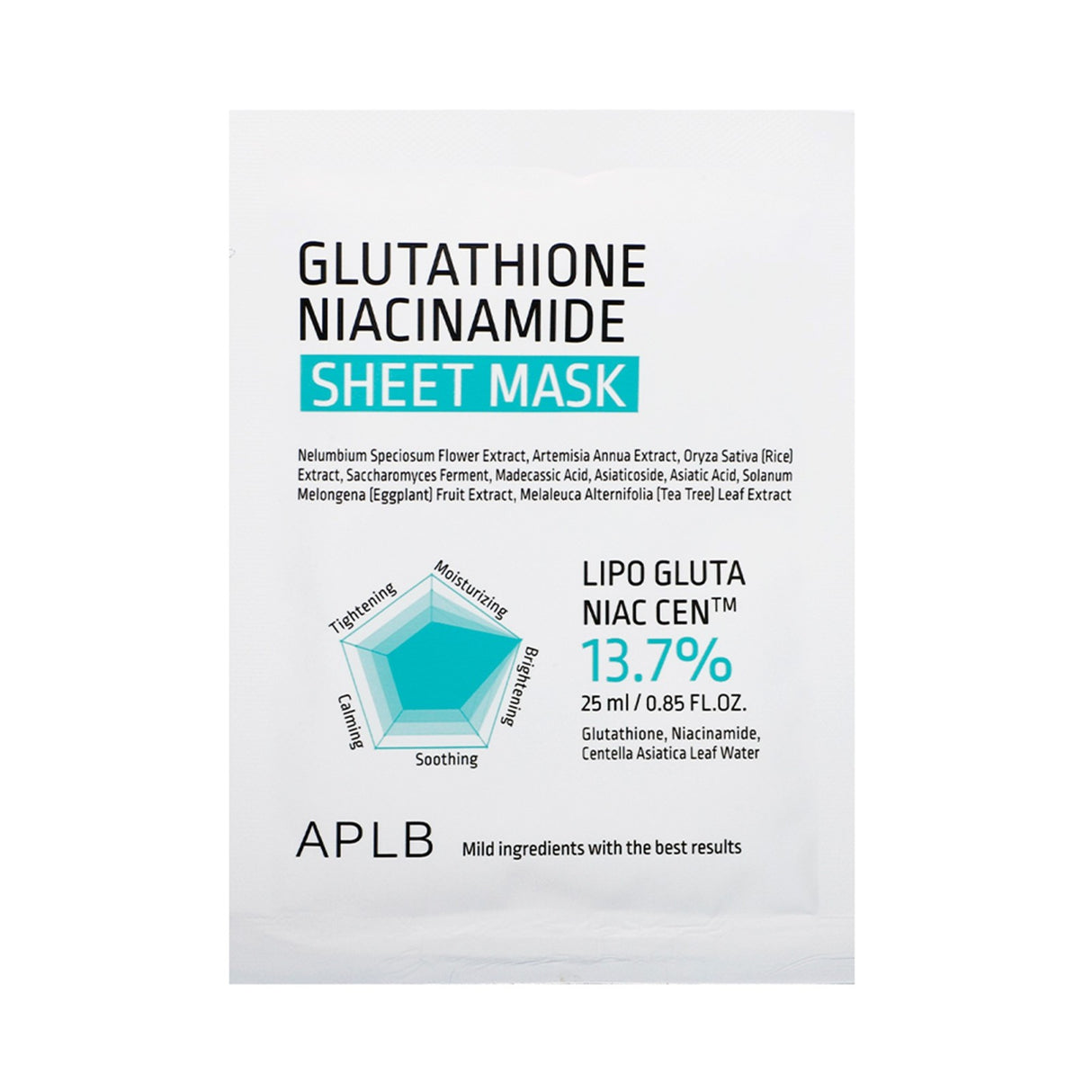 APLB | Glutathione Niacinamide Sheet Mask - 1ud