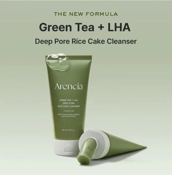 ARENCIA | Green Tea + LHA Deep Pore Rice Cake Cleanser - 150ml - InternationalCosmetic