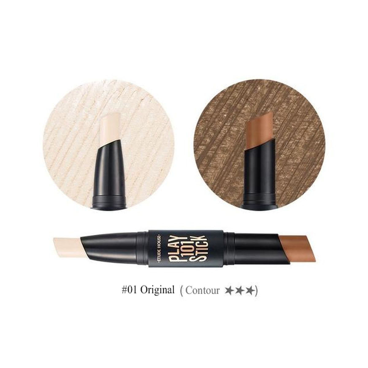 ETUDE | Play 101 Stick Contour Duo - #1 Original - 2g + 3.8g - Detalle de los tonos