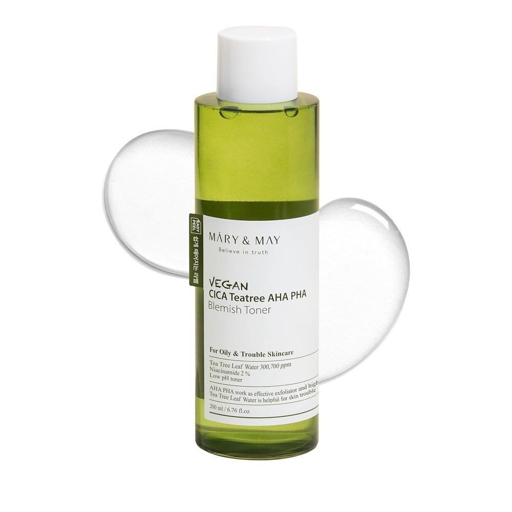 MARY & MAY | Vegan Cica Teatree AHA PHA Toner - 200 ml