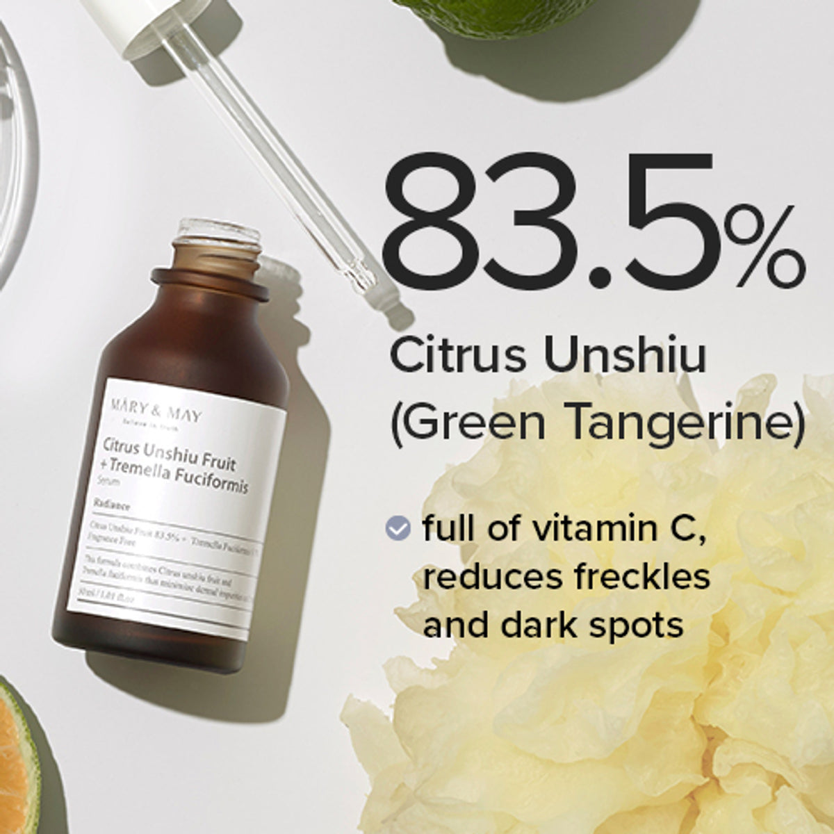 MARY & MAY | Citrus Unshiu + Tremella Fuciformis Serum - 30ml