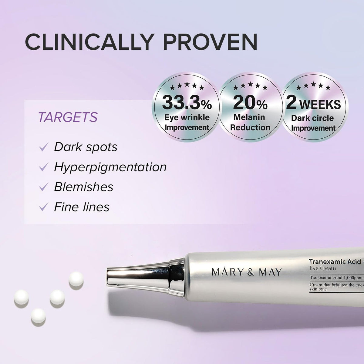 MARY & MAY | Tranexamic Acid + Glutathione Eye Cream