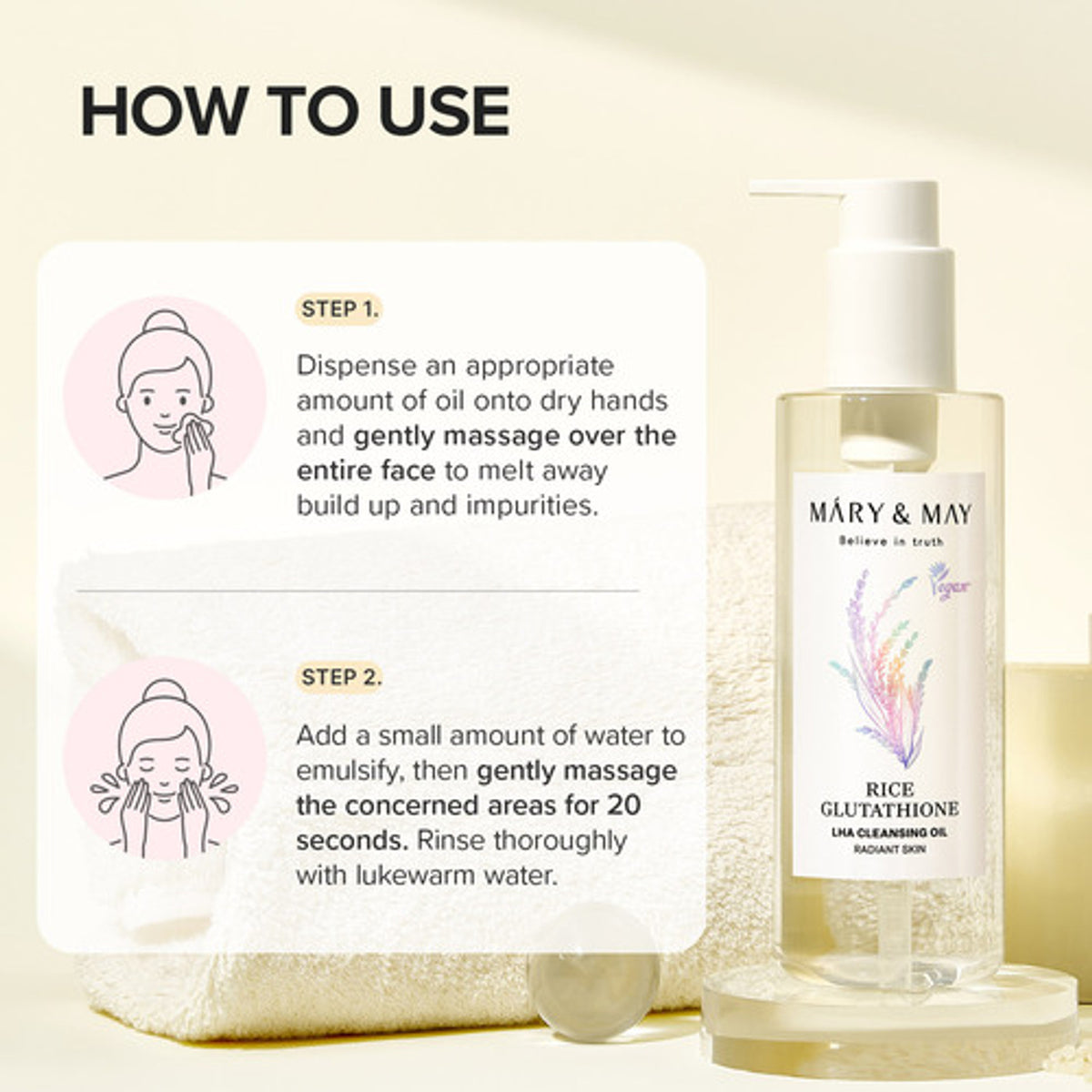 MARY & MAY | Rice Glutathione LHA Cleansing Oil - 200ml