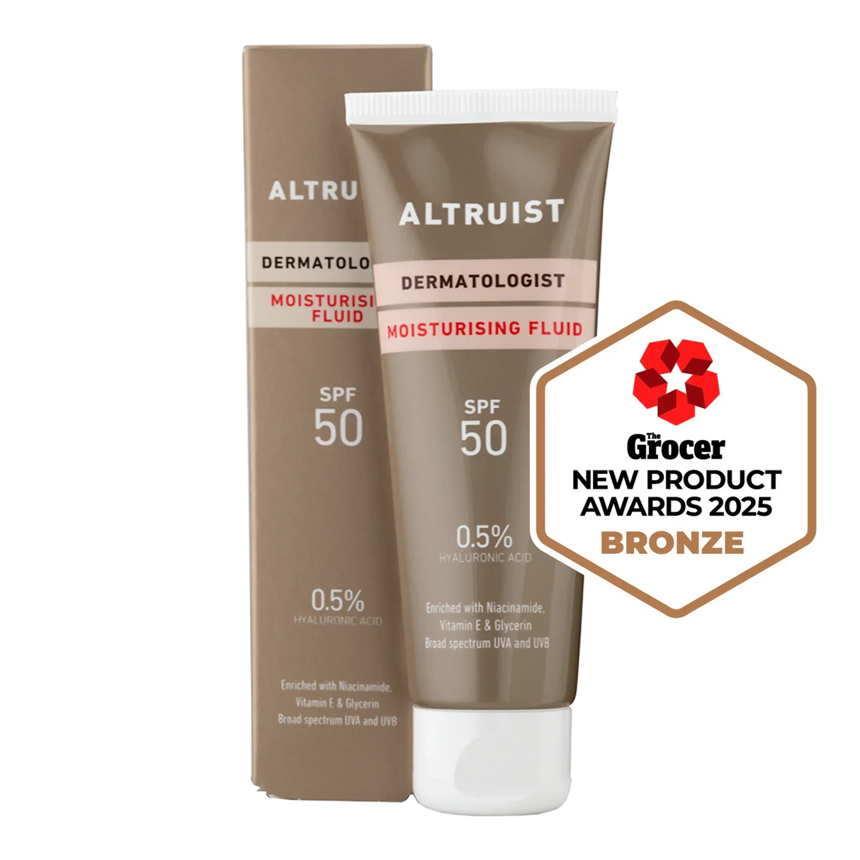 ALTRUIST | Dermatologist Moisturising Fluid 0.5% Hyaluronic Acid SPF50 - 50ml - InternationalCosmetic