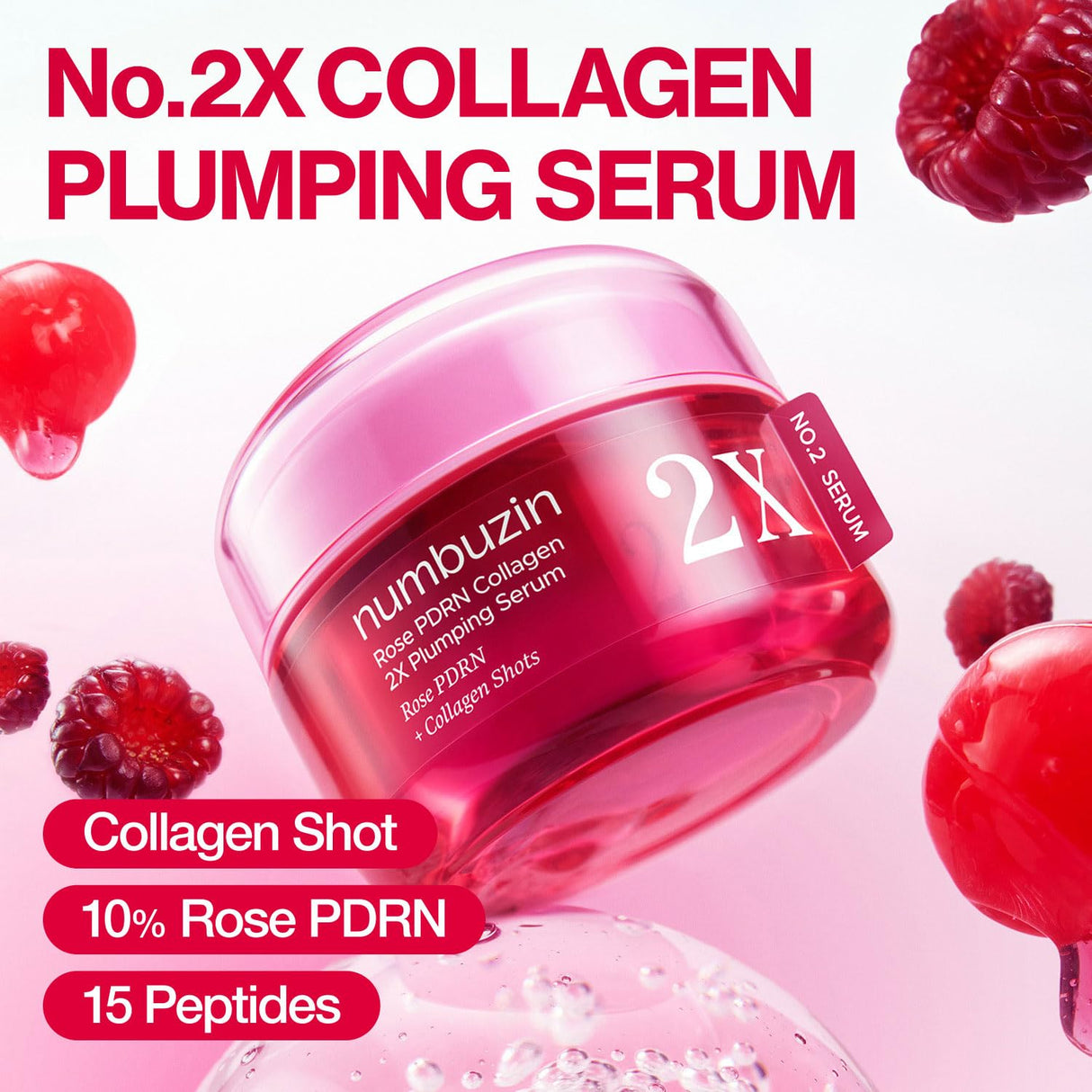NUMBUZIN | No.2 Rose PDRN Collagen 2X Plumping Serum - 30ml - InternationalCosmetic