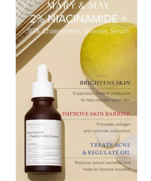 MARY & MAY | Tamaño viaje - Mary&May Niacinamide + Chaenomeles Serum Mini - 10ml