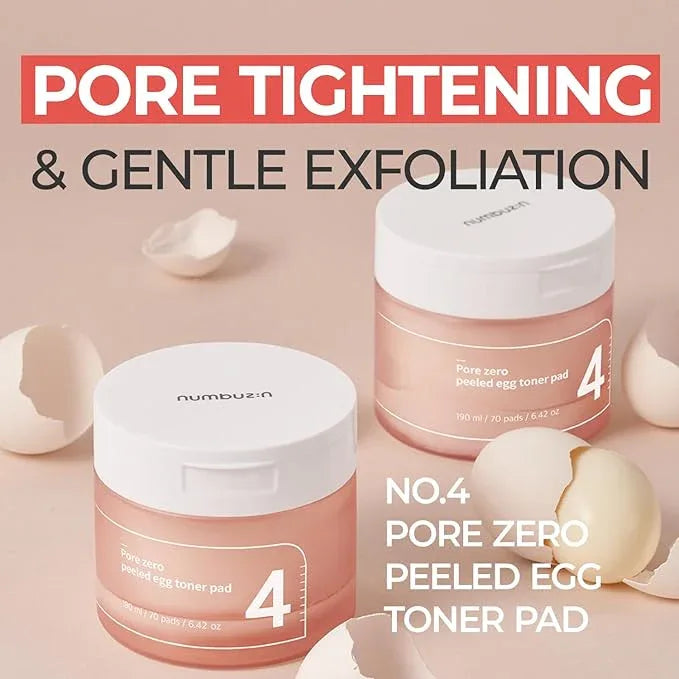 NUMBUZIN | No.4 Pore Zero Peeled Egg Toner Pad - 70ud - InternationalCosmetic