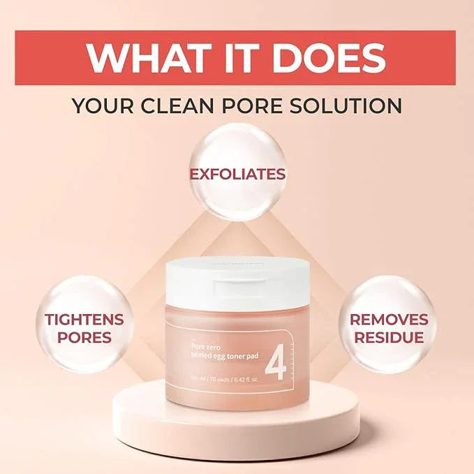NUMBUZIN | No.4 Pore Zero Peeled Egg Toner Pad - 70ud - InternationalCosmetic