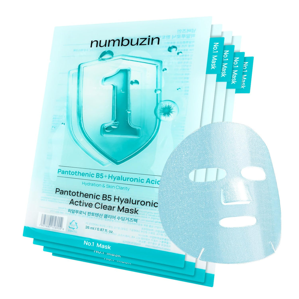 NUMBUZIN | No.1 Pantothenic B5 Hyaluronic Active Clear Mask - InternationalCosmetic