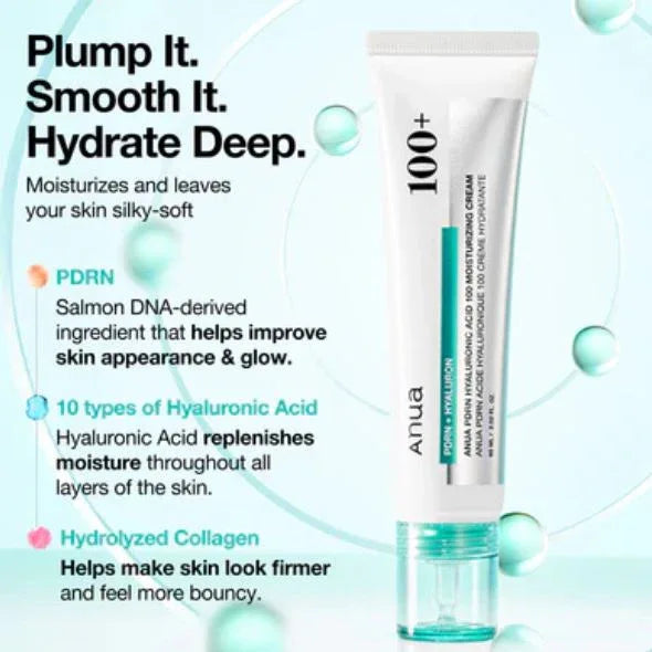 ANUA | PDRN Hyaluronic Acid 100 Moisturizing Cream - 60ml - InternationalCosmetic