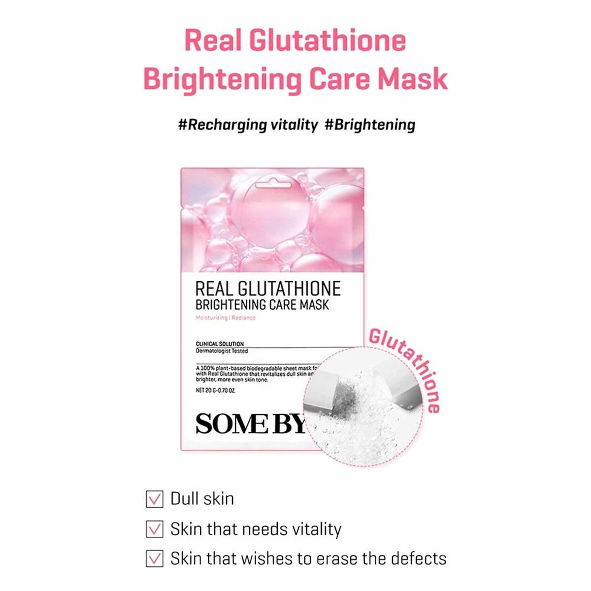 SOME BY MI | Real Glutathione Brightening Care Mask - 1 unidad