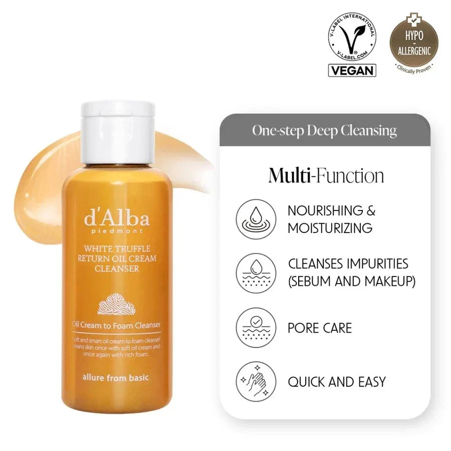 D'ALBA| White Truffle Return Oil Cream Cleanser - 150ml - InternationalCosmetic