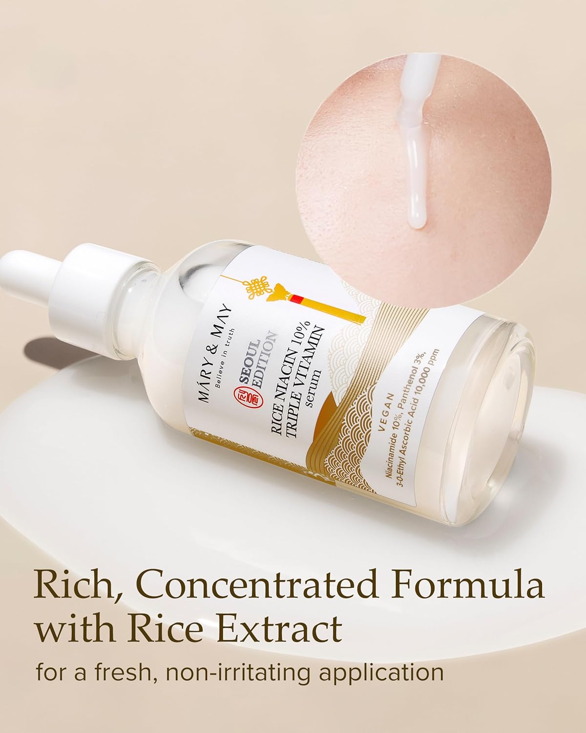 MARY & MAY | Rice Niacin 10 % Triple Vitamin Serum - 80 ml