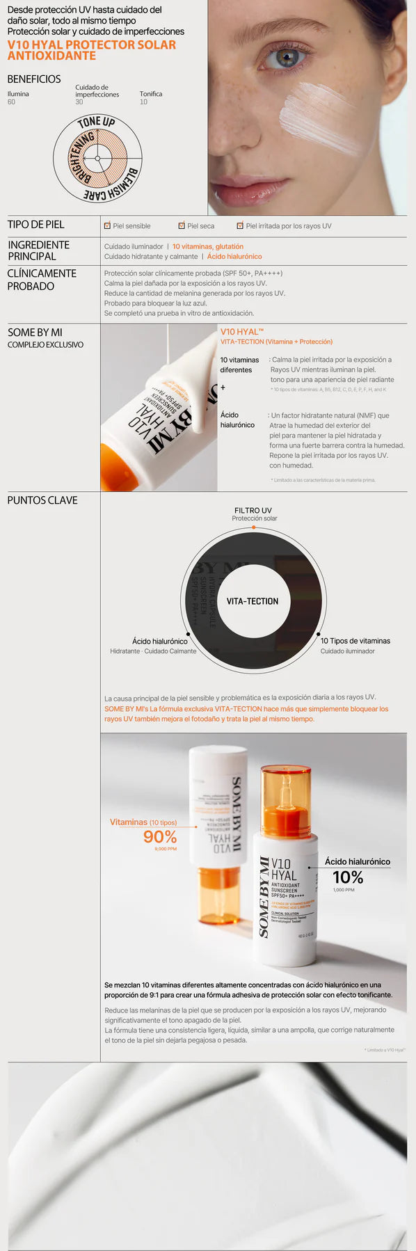 SOME BY MI | V10 Hyal Antioxidant Sunscreen - 40ml