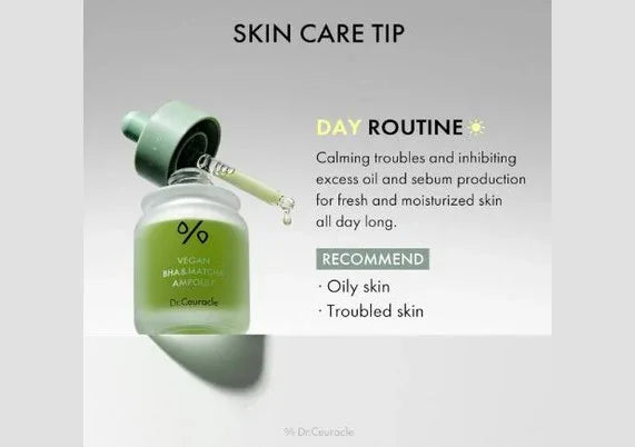 DR. CEURACLE | Vegan BHA & Matcha Ampoule - 30ml - InternationalCosmetic