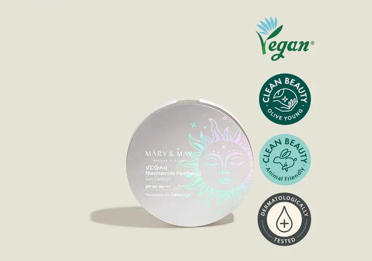 MARY & MAY | Vegan Niacinamide Panthenol Sun Cushion SPF50+ - 25 gr