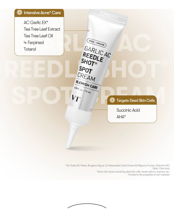 VT COSMETICS | Garlic AC Reedle Shot Spot Cream - 15ml