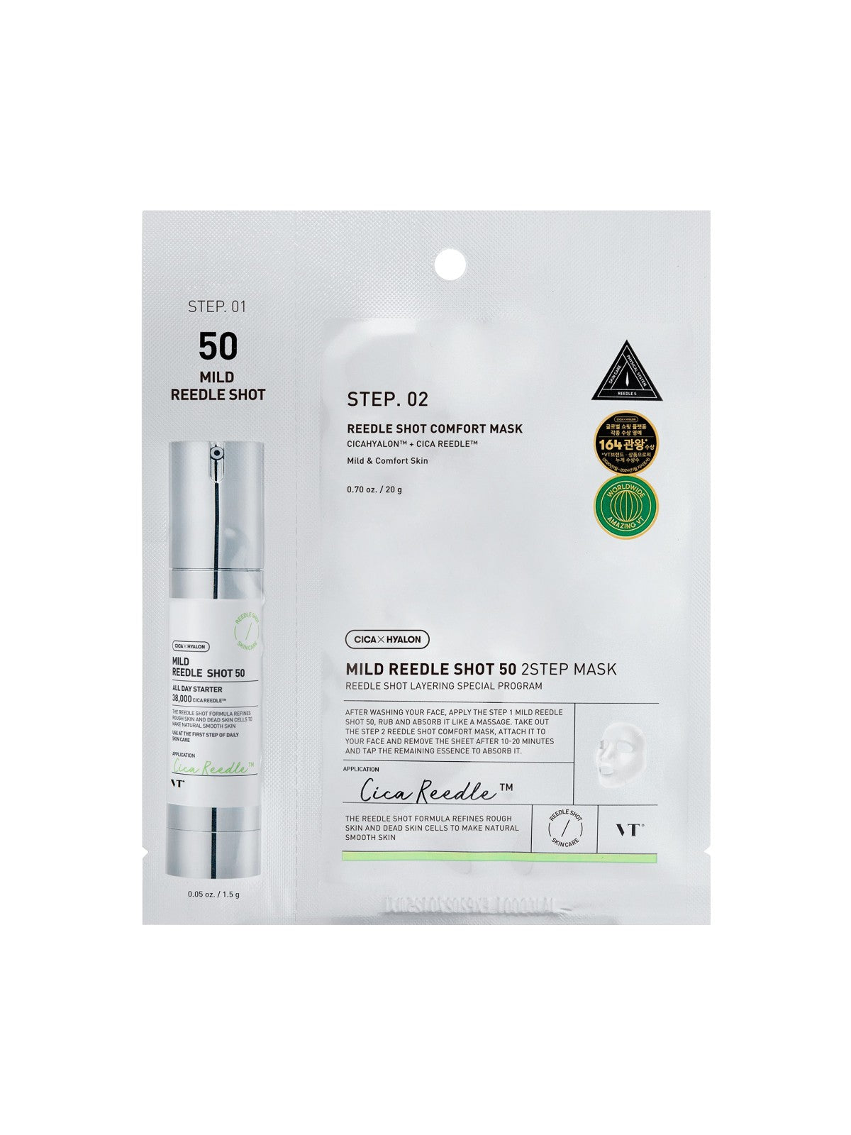 VT COSMETICS | Mild Reedle Shot 50 2-Step Mask - InternationalCosmetic