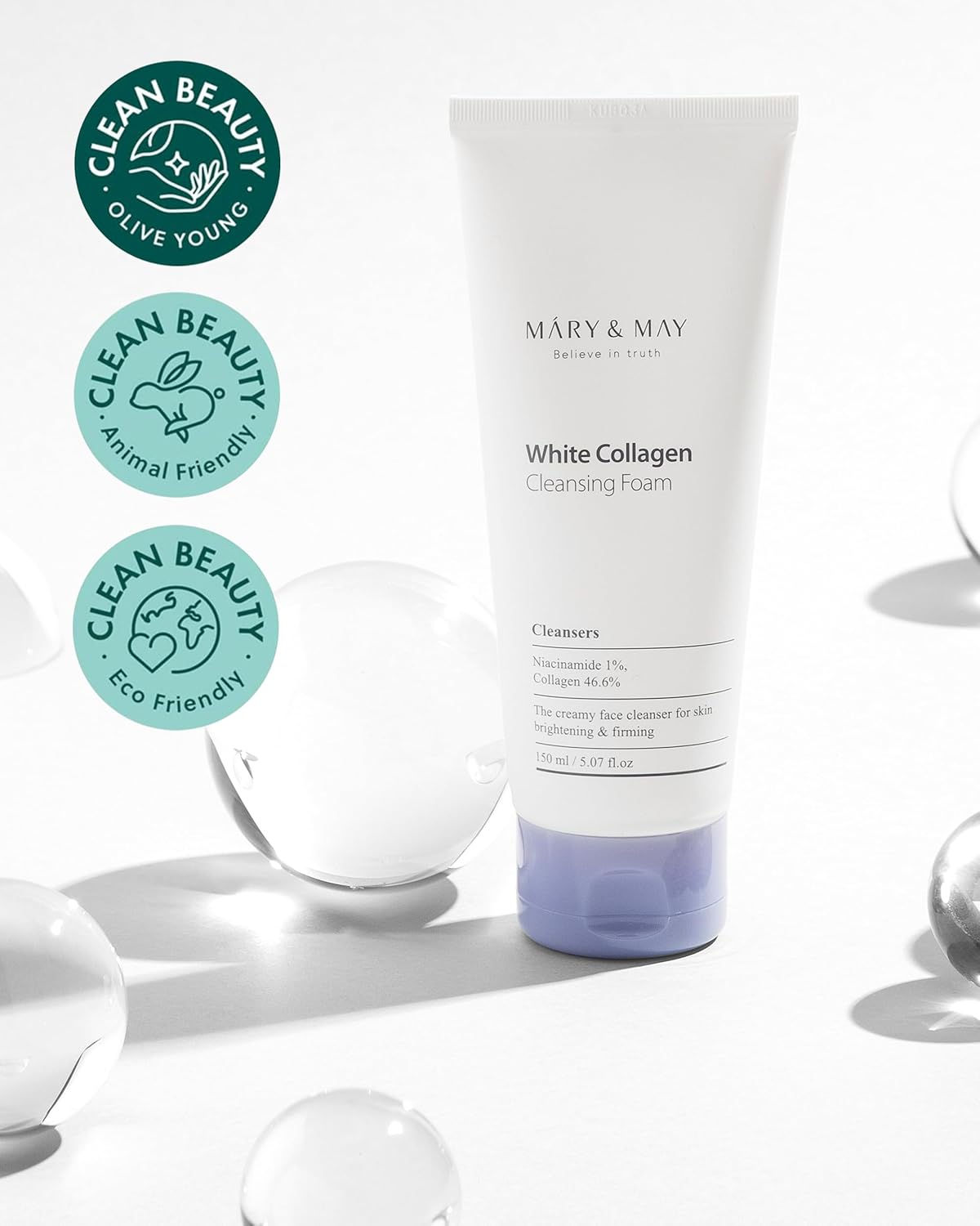 MARY & MAY | White Collagen Cleansing Foam - 150 ml