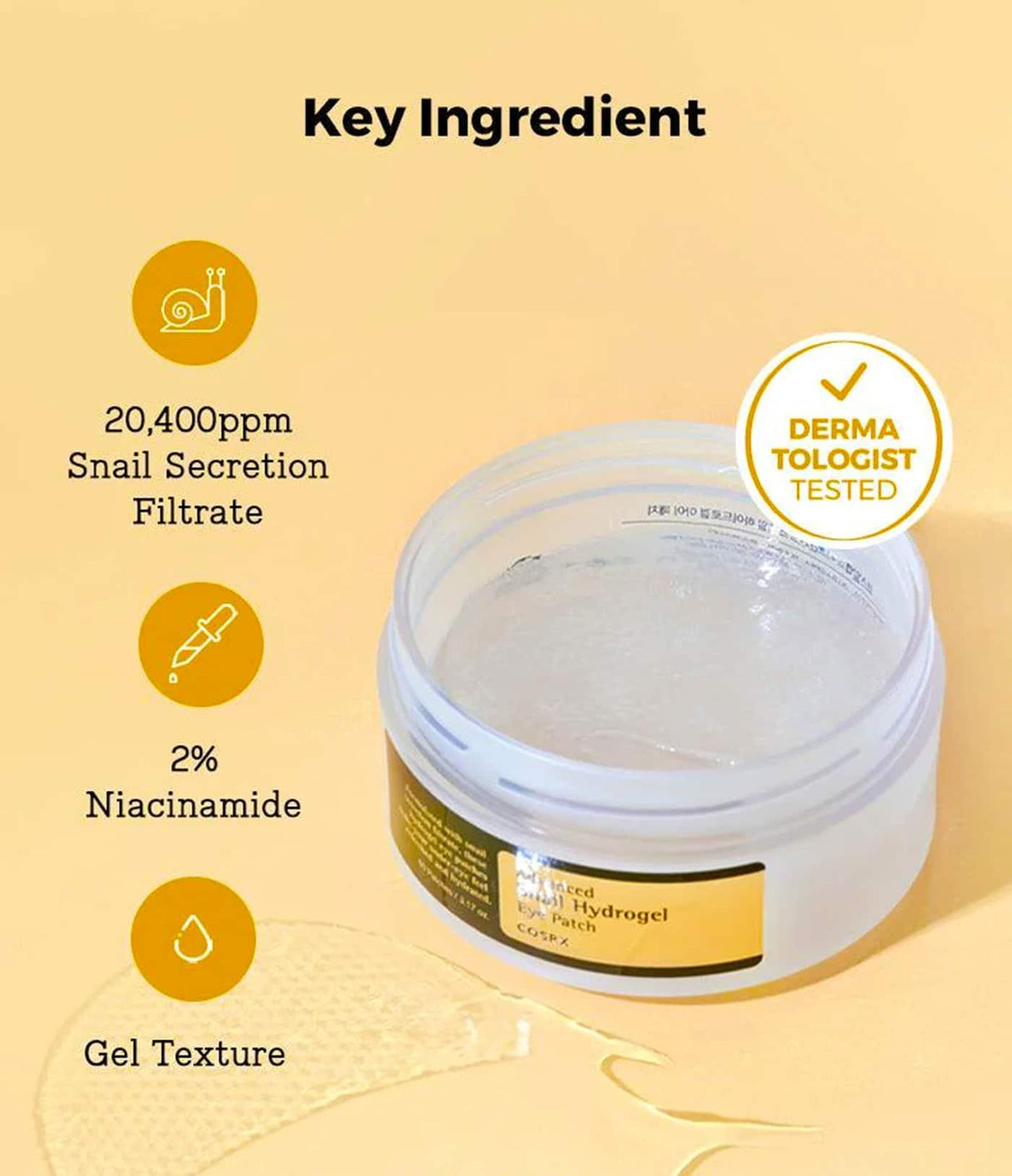 COSRX | Advanced Snail Hydrogel Eye Patch - 60ud - InternationalCosmetic