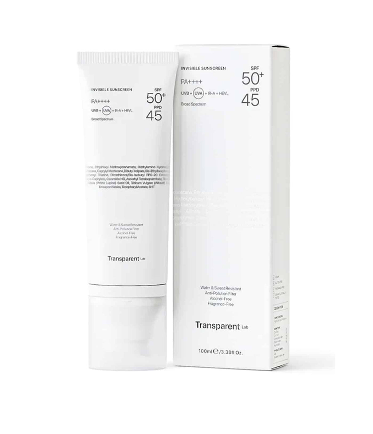 Invisible Sunscreen SPF50+ de Transparent Lab